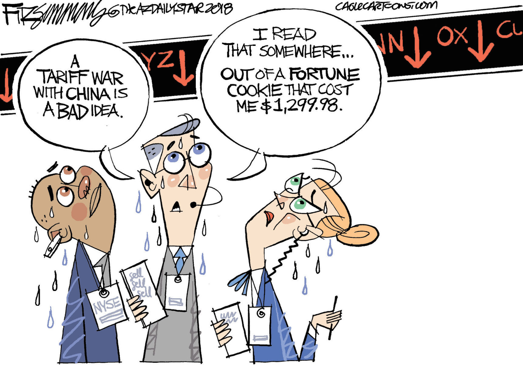 Daily Fitz Cartoon: Trade War
